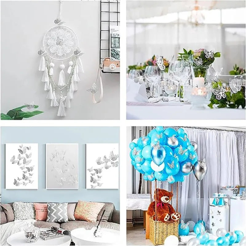3D Rose Gold Butterfly Wall Decals for Home Decor