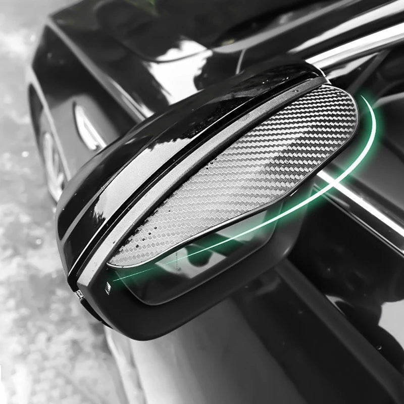 Carbon Fiber Style Car Mirror Rain Guards (Pair)