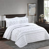Quilted Cotton Bedspread Set with Embroidered Patchwork Design