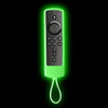 A green glow-in-the-dark silicone remote cover for a Fire TV Stick, shown against a black background.