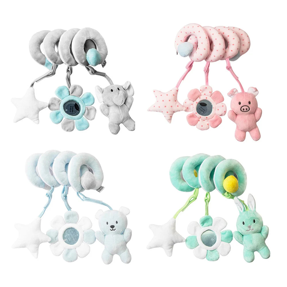 Spiral Baby Activity Toy with Mirror, Rattles, and Squeaker