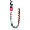 Heavy duty 550 paracord neck lanyard with a metal clip in multicolored strands