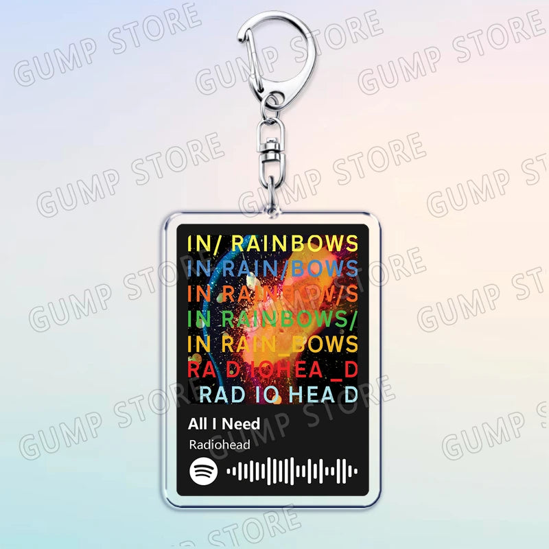 Radiohead Music Keychain Set with Song-Inspired Designs