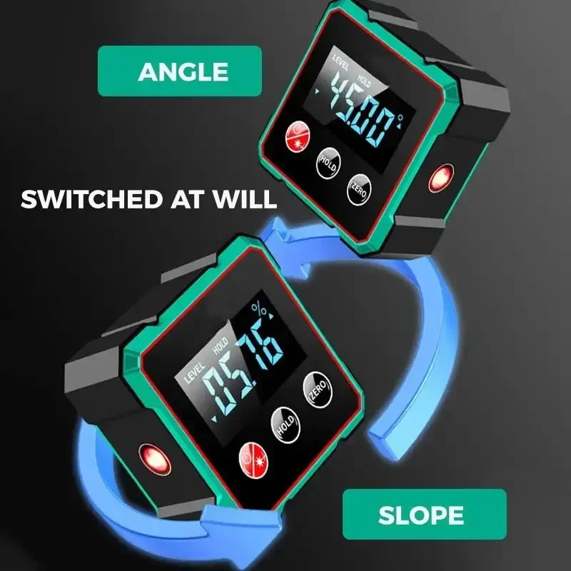 Magnetic Digital Angle Finder with Laser Level