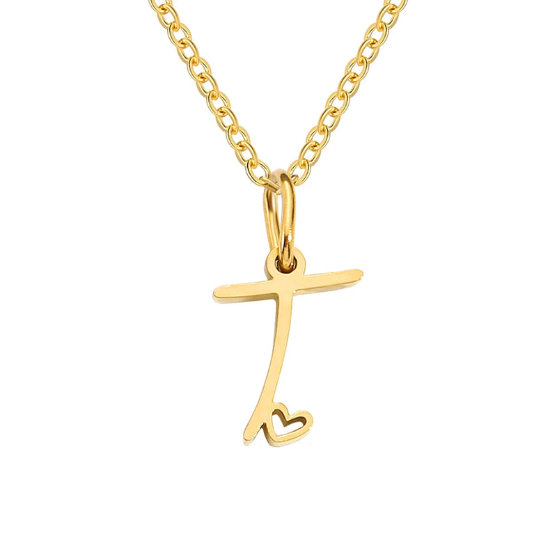 Collier avec Lettre Initiale et Pendentif Cœur