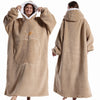 Oversized Wearable Fleece Blanket Hoodie with Sleeves