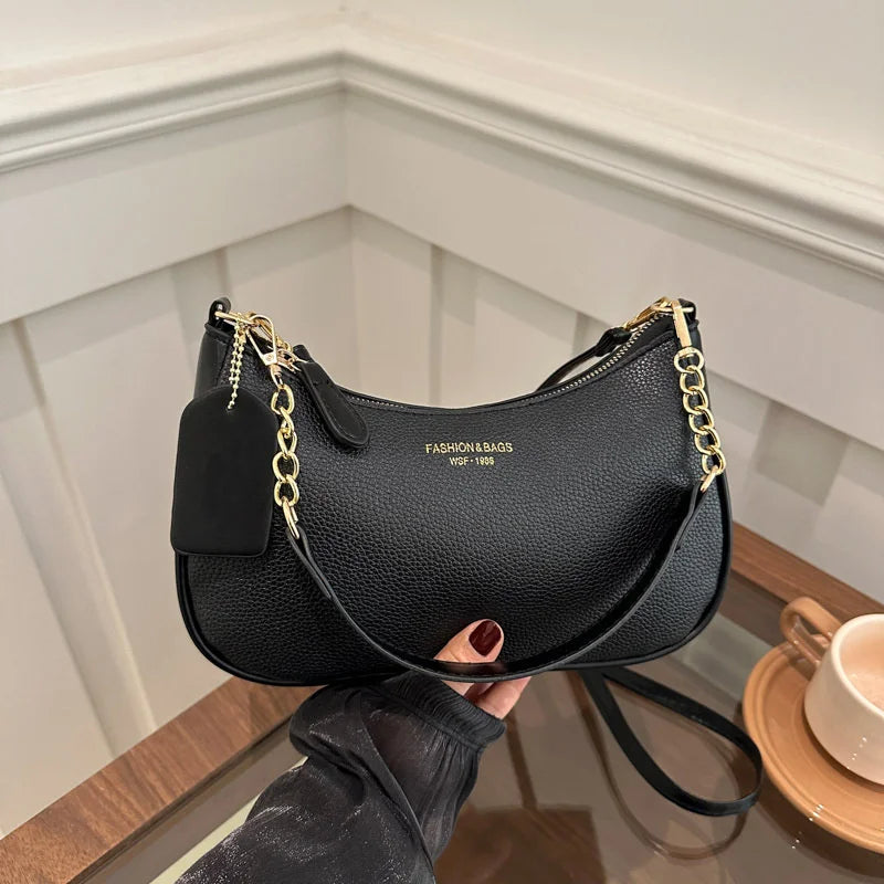 Chic Leder-Crossbody-Tasche mit verstellbarem Riemen