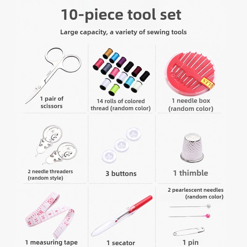Compact Travel Sewing Kit with Zippered Organizer