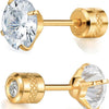 Double-Sided Cubic Zirconia Stud Earrings