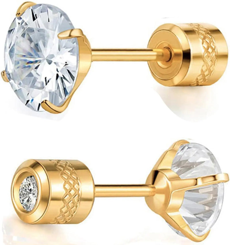 Double-Sided Cubic Zirconia Stud Earrings