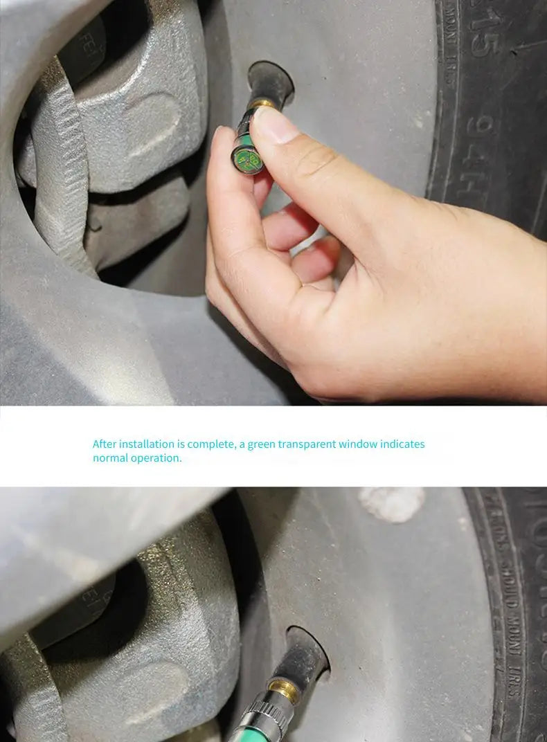 Tire Pressure Monitoring Valve Caps with Color Alert Indicators (4-Pack)