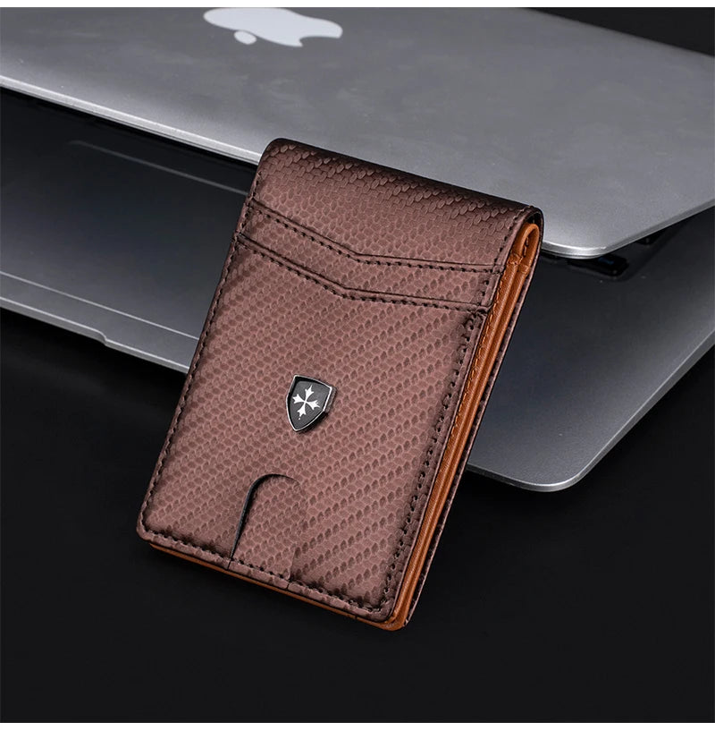 Slim PU Leather Bifold Wallet with Card Holder
