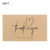 A brown greeting card with handwritten script that says thank you for your order