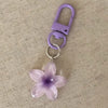 Transparent Floral Keychain with D-Buckle Charm