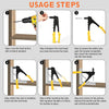 Six étapes montrant comment utiliser un jeu de rivetage professionnel pour fixer des rivets.