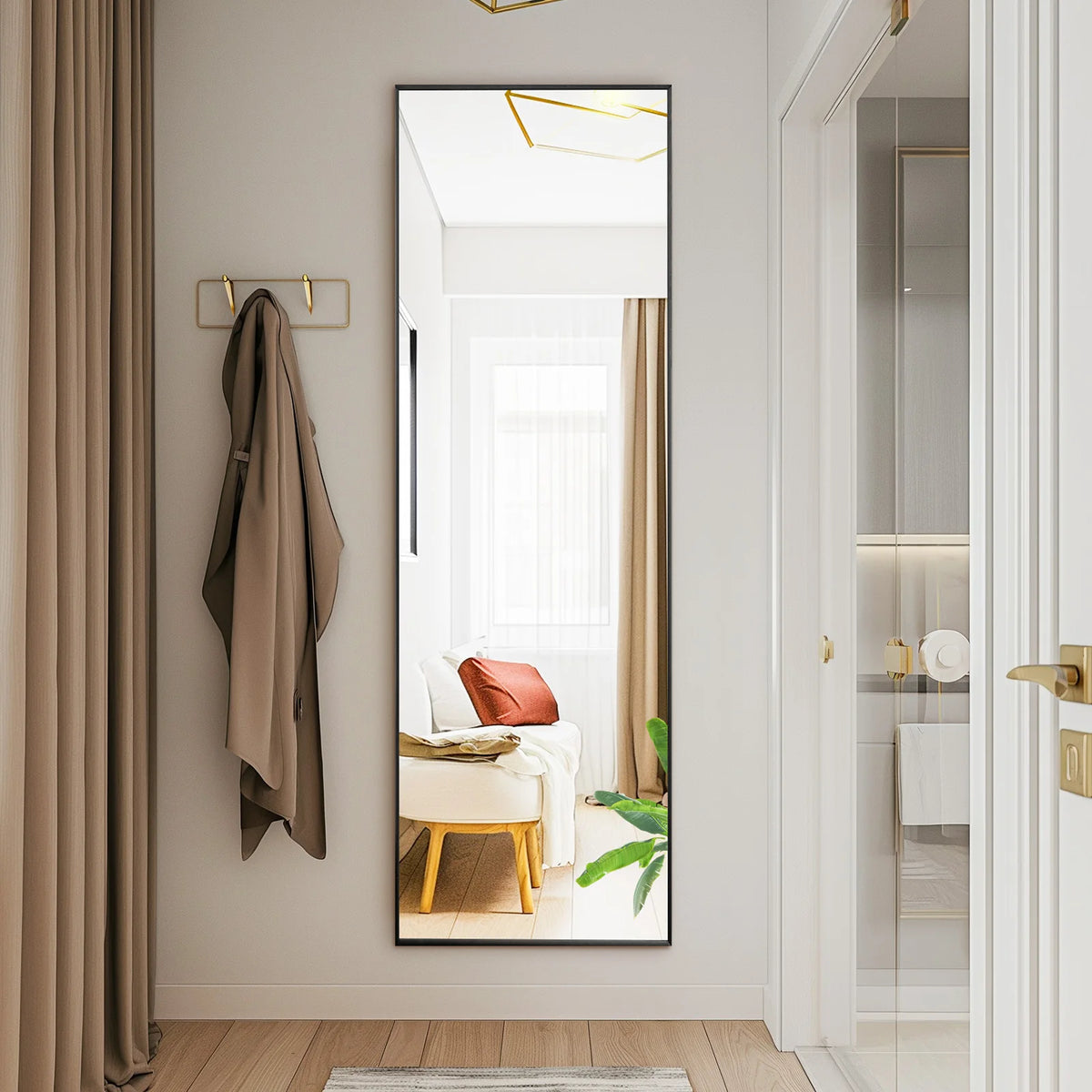 Full Length Wall Mirror with Aluminum Frame