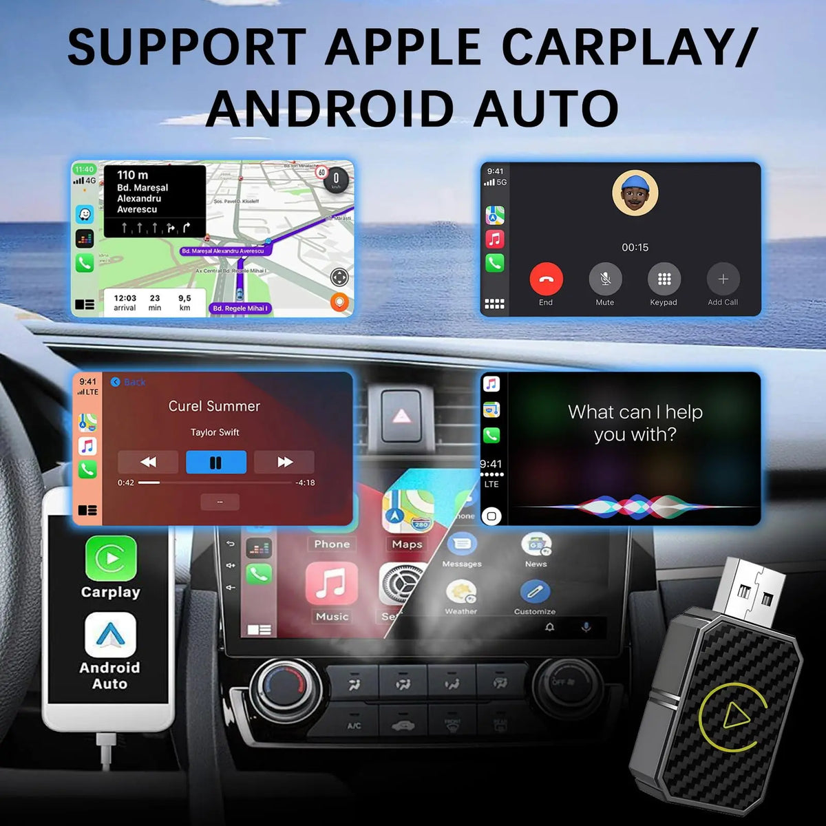 Wireless CarPlay & Android Auto Adapter