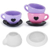 Heart-Shaped Teacup & Saucer Silicone Mold with Handle