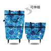 Folding Shopping Cart with Wheels - Oxford Fabric Trolley Bag