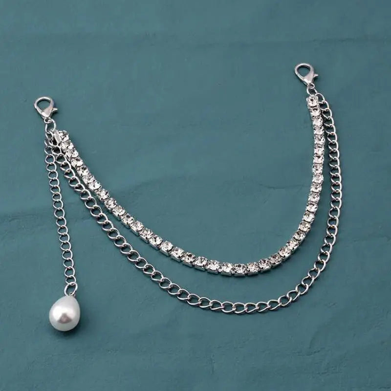Multi-Layer Metal Pearl Bag Chain