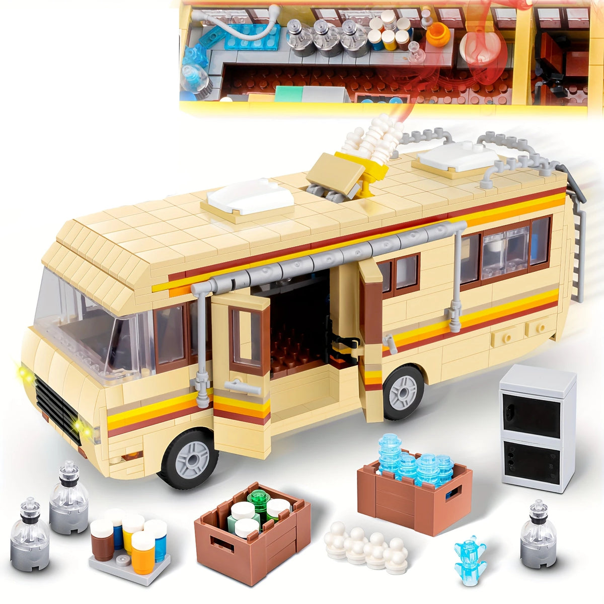 Building Block RV Set - 986 Pieces, DIY Collectible Model