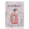 Embroidered Letter Passport Holder with Card Pocket