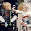 Two babies are shown using a silicone anti-drop pacifier clip with teether on their fingers.