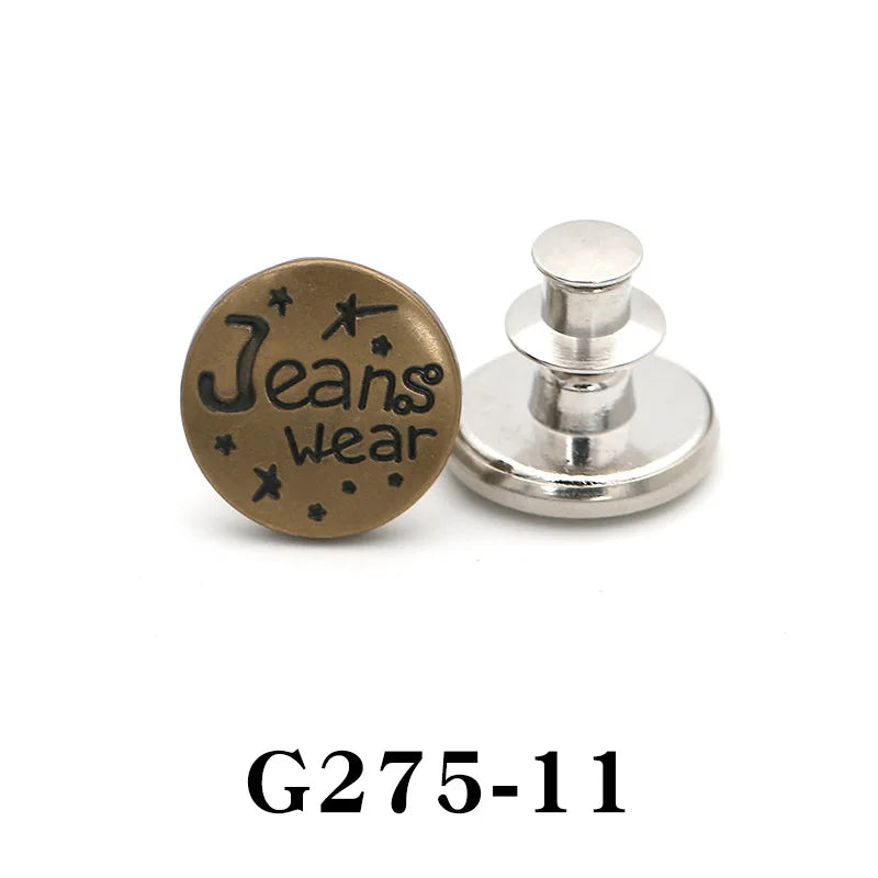 No-Sew Adjustable Jeans Button Pins for Waist Tightening and Decoration