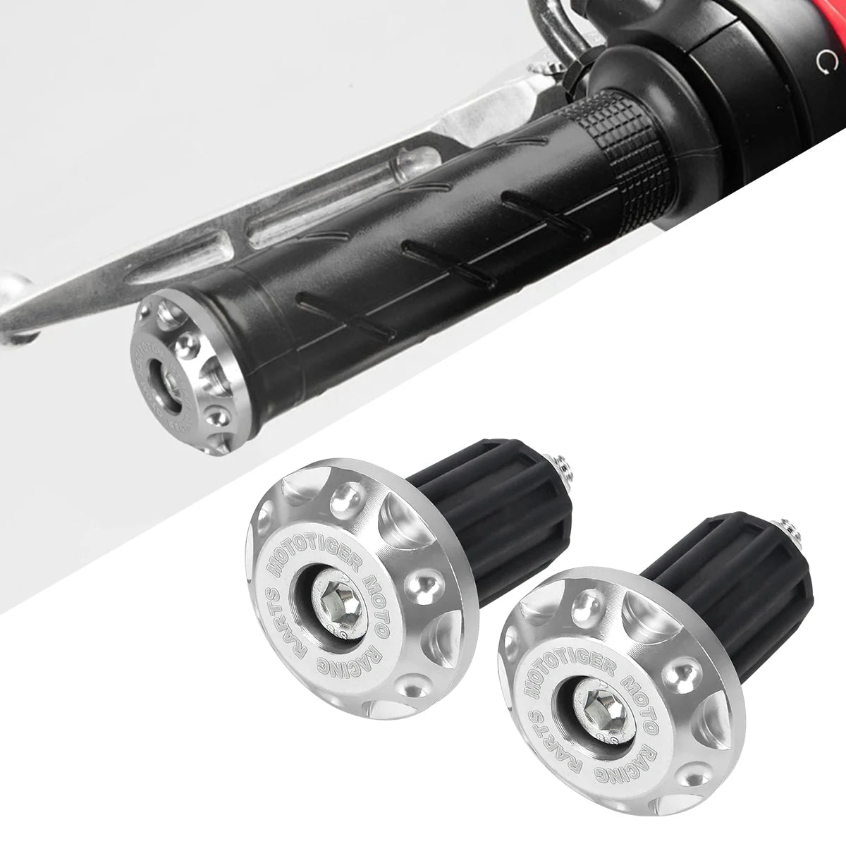 CNC Aluminum Motorcycle Handlebar End Plugs with Rubber Grip