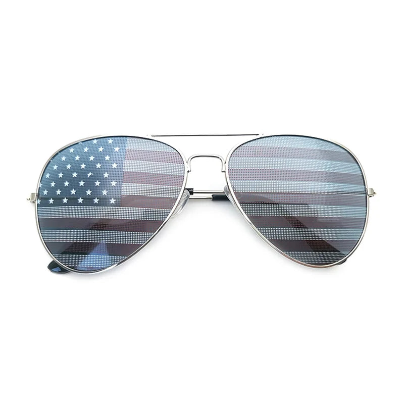 Gafas de sol aviador con bandera estadounidense