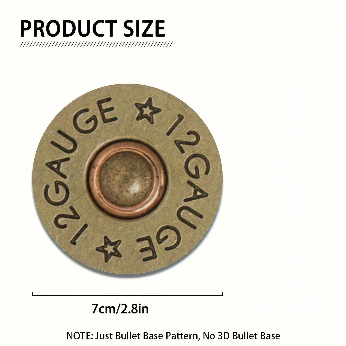 A round, brass-colored gauge-marked metal object with a star pattern engraved on its surface.