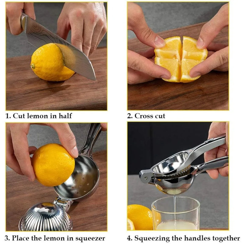 Stainless Steel Manual Citrus Juicer - Lemon & Lime Squeezer
