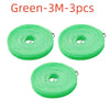 Tres rollos de cinta o hilo verde de 3M para tendederos de ropa