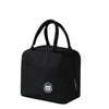 Black insulated lunch bag with handles and a zipper for thermal cooler meals on the go