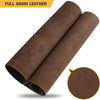 Roll of coffee brown full grain leather used for crafting