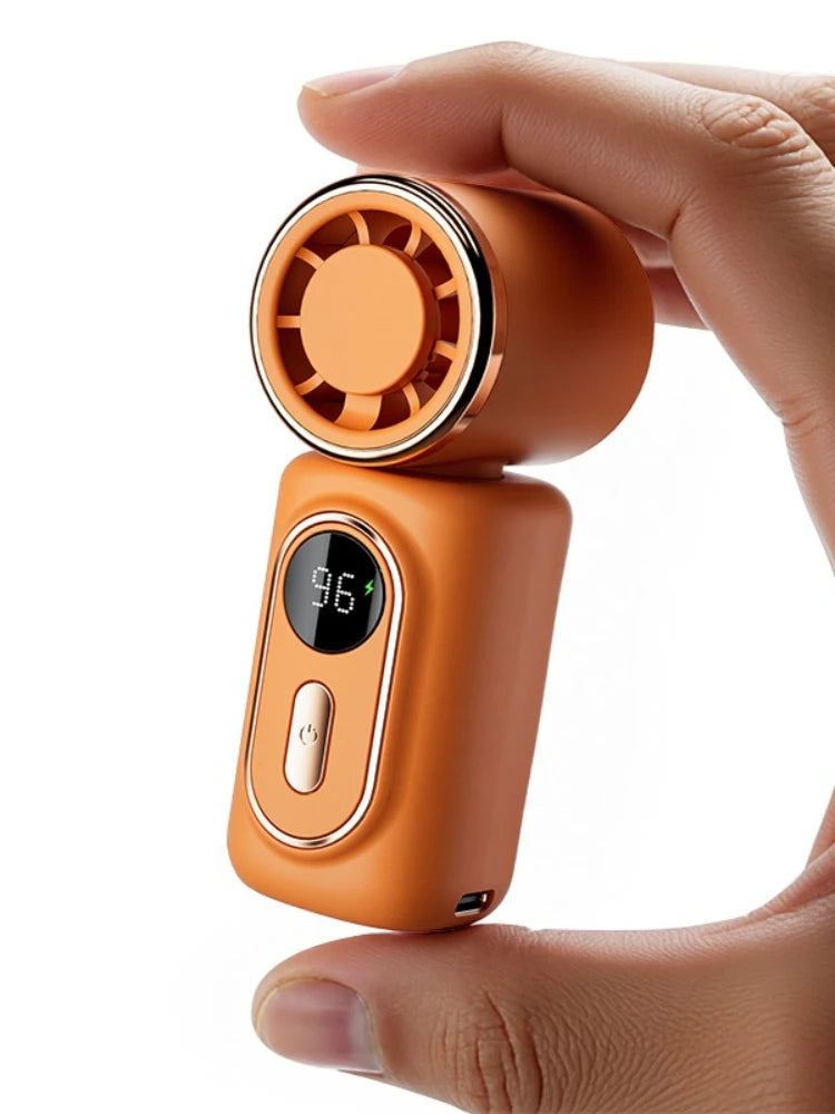 Portable Rechargeable Mini Handheld Fan with 5 Speeds & LED Display