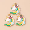 Enamel Rainbow Horse Charms for DIY Jewelry Making