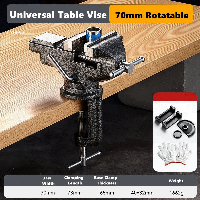 360° Swivel Clamp-On Table Vise for Workbench