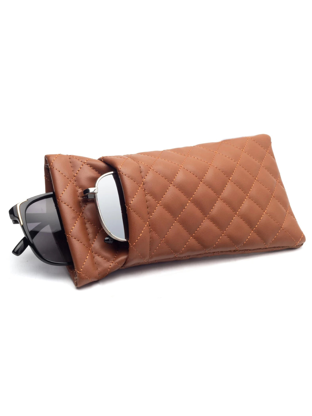 Double-Layer PU Leather Glasses Case with Soft Lining