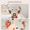 Montessori Wooden Crab Pull Toy with Bead Maze and Life Skills Activities