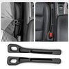 Black universal car seat gap filler and storage organizer with flexible plastic inserts