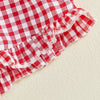 Strawberry Embroidered Plaid Tank Top and Shorts Set for Toddler Girls