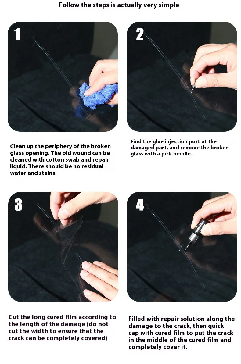 Windshield Crack Repair Kit with UV Resin