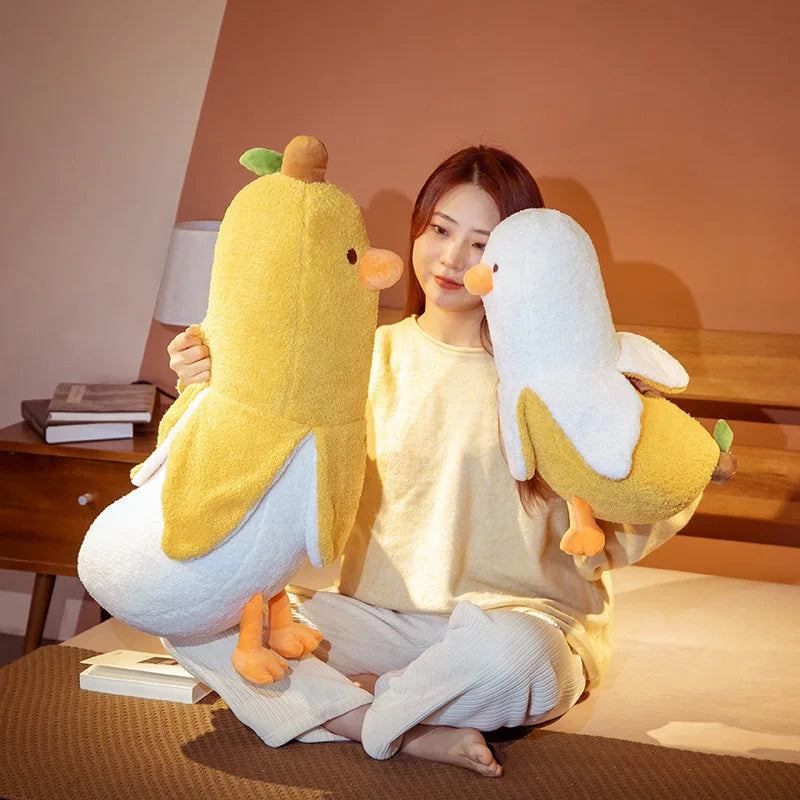Creative Banana Duck Plush Pillow - Soft Cartoon Cushion for Home & Bedroom Decor