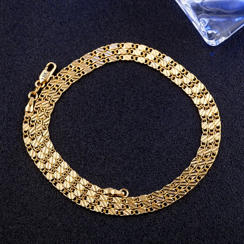 925 Sterling Silver Side Chain Necklace with 18k Gold Plating