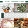 PVC-coated hexagonal garden fencing netting shown in various applications including wreaths and floral arches