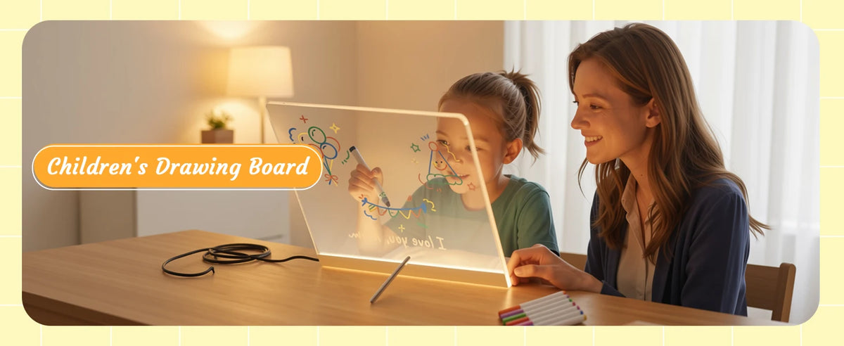 Glow Art LED Drawing Board with 7 Colors and 3 Light Modes