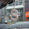 Rhinestone Letter Car Rearview Mirror Pendant