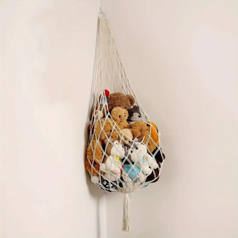 Boho Macramé Stuffed Animal Storage Hammock