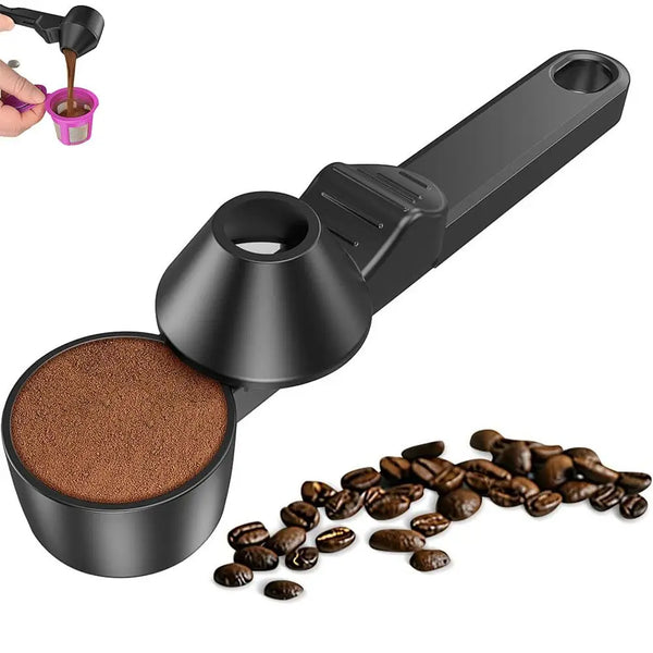 No-Spill Powder Scoop with Sliding Funnel